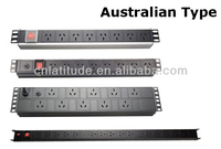 Bloc d'alimentation (PDU) 19 pouces pour montage en rack, 1.5U, 8 prises, 10A, 250VAC, en alliage d'aluminium, pour armoire réseau