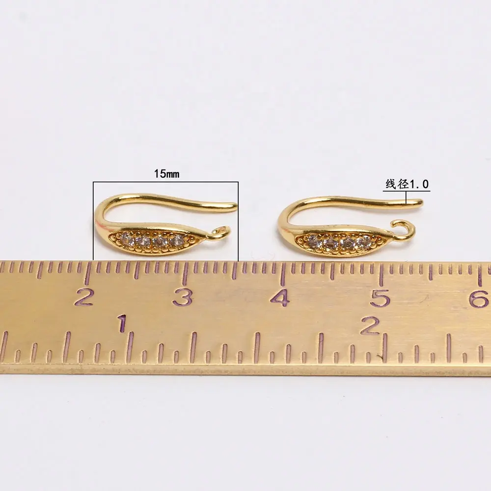 ダングルイヤリングDIYジュエリーアクセサリー14K18Kゴールドブラスジルコニアイヤリングフックイヤリングの発見