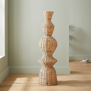 Rustic Farmhouse Vase <b>Large</b> Natural Rattan Decorative Vase For Home Bohemian Wicker Flower Vase For Dining Table and Wedding OEM - Product Image 1