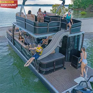 Sconto Kinocean 30 Ft Double Decker Pontoon Boat con tubi in alluminio da 27 ''aggiornati in vendita