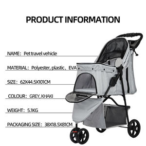 Vente en gros Logo personnalisé Poussette portable pliable et respirante pour chat et chien - Product Image 4