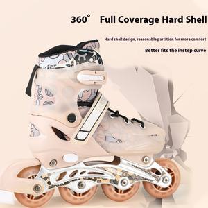 Patins à roulettes à une rangée transfrontalière directe du fabricant, ensemble complet de patins à roulettes à double fixe pour débutants en matériau PU - Product Image 3