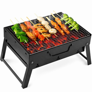 Parrilla Portátil de Carbón Plegable, Barbacoa Compacta de Sobremesa, Pequeña Parrilla Ahumadora con Asa para Camping y Picnic - Product Image 1