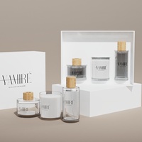 Diffuseur en verre à bâtonnets de rotin sans flamme, à l'huile essentielle végétale naturelle longue durée, pour une utilisation sûre et unifièrement rafraîchissante dans la chambre, le salon et la salle de bain.