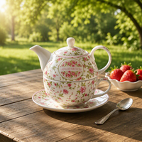 Service à thé en porcelaine Rose, théière, service à thé pour un café, service à thé, en porcelaine, Style européen classique, os artisanal, chine