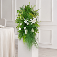Witte Groene Handgemaakte Kunstbloemen Bruiloft Kerst Afstuderen Tafeldecoratie Bloemstuk Hotel Evenement Groothandel