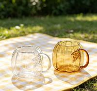 Tasse à café en verre vintage motif citrouille d'automne, verre multi-usage pour cadeau de déménagement, Halloween, cadeau d'affaires et décoration de table