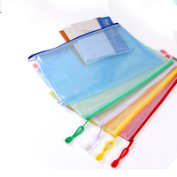 Sac de rangement pour documents en maille PVC réutilisable de haute qualité, format A4, avec fermeture éclair, pochette pour classeur