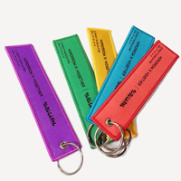Porte-clés tissé personnalisable en forme variée, souvenir promotionnel, mousqueton en tissu polyester et alliage de zinc, style sportif
