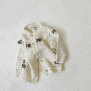 <span class=keywords><strong>Cardigan</strong></span> décontracté au <span class=keywords><strong>crochet</strong></span> pour bébé fait à la main 2025 pour petites filles hiver vêtements d'extérieur pour bébés printemps automne haut pour petites filles - Product Image 6