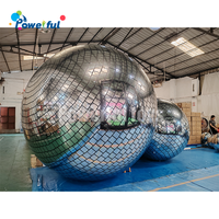 Globe gonflable brillant personnalisé pour décoration de Noël pour centre commercial fêtes d'anniversaire ornement boule miroir ballon fête décor article
