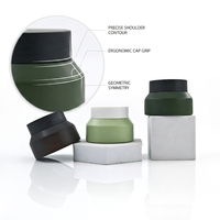 Pots cosmétiques OEM 50g 100g pour crème de soin, en plastique HDPE rond dépoli, à épaule inclinée, vides, avec couvercles à vis