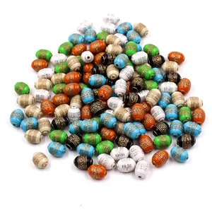 Vintage vàng dòng Acrylic Bead hình bầu dục Spacer Loose hạt đối với trang sức làm bán buôn