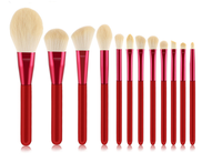 Pinceau Eyeliner en poudre contour personnalisé OEM 12 PCS Pinceau de maquillage en cheveux synthétiques Sac d'outils pour le maquillage des joues fond de teint visage