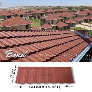 Châu Phi Vật Liệu Phổ Biến Cho Xây Dựng Nhà Chất Lượng Cao 0.4Mm Độ Dày Giá Cả Phải chăng Màu Đá Tráng Kim Loại Độc Đáo Trên Mái Nhà - Product Image 3