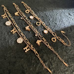 New Minimalist 18k Gold Plated Stainless Steel Jewelry Zircon Butterfly <b>Bracelet</b> for Women - Product Image 2