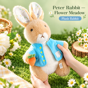 Peter Rabbit Blossom Meadow 38 cm große Plüschpuppe mit blauem Blumenoutfit und Karotten-Accessoire PR008 - Product Image 3