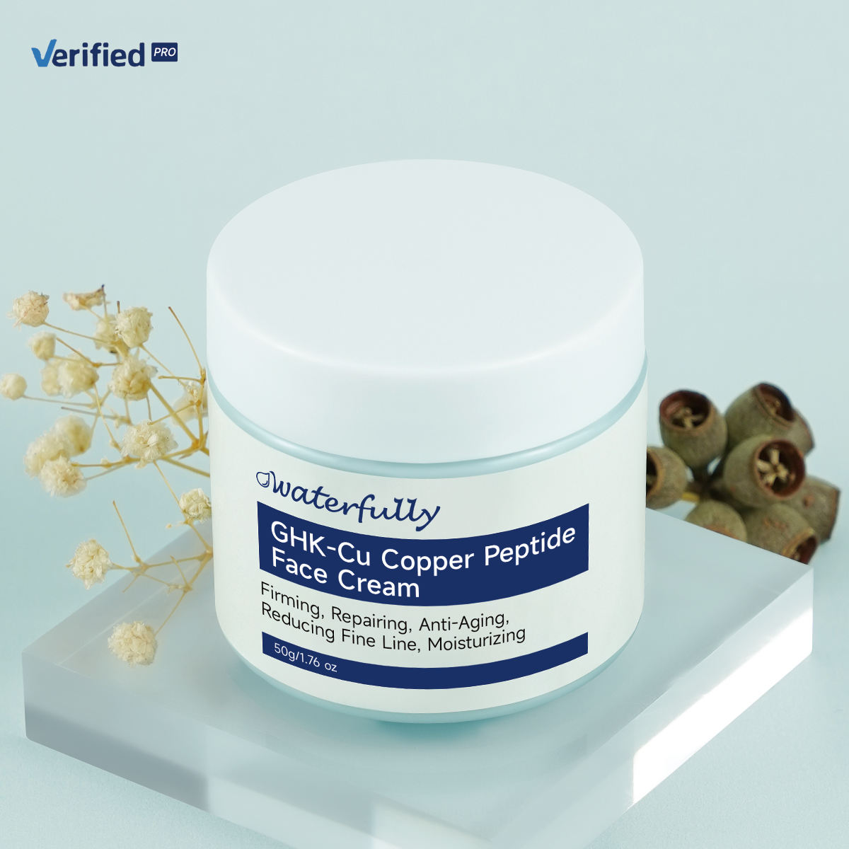 Crème pour le visage au peptide de cuivre bleu
