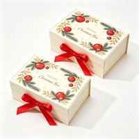 Kotak Hadiah Natal Kotak Hadiah Dekoratif untuk Kosmetik Pakaian Sepatu Kotak Magnetik Dengan Pita untuk Hadiah Liburan