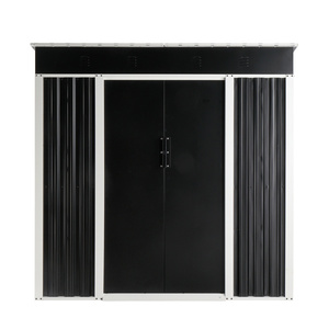 Abri de jardin extérieur Db 6 x 4 pieds en aluminium avec toit incliné et doubles portes coulissantes pour usage en arrière-cour ou dans un jardin - Product Image 1