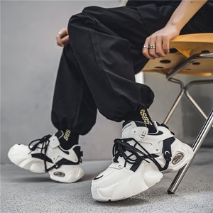 Chaussures de mode personnalisées avec logo pour hommes, baskets rouges à plateforme épaisse de style décontracté pour hommes - Product Image 2