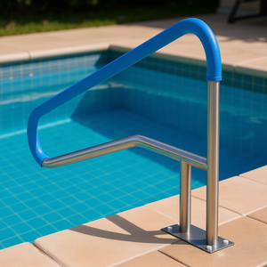 Rampe de piscine en acier inoxydable 55 x 32 pouces antidérapante avec plaque de base pour spas - Product Image 2