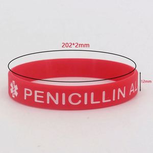 Bracelet en silicone de protection environnementale et de sécurité, bracelet d'avertissement médical en caoutchouc pour allergie au penicilline, usage hospitalier - Product Image 2