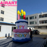 Gâteau gonflable décoratif double couche, article de décoration pour fête d'anniversaire, gâteau d'anniversaire gonflable