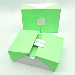 Offres Spéciales Double Ouvert Logo Plaque <span class=keywords><strong>Vert</strong></span> Ruban Couverture Chocolat Boîte Cadeau Taille Personnalisée Couleur Pliant Magnétique Éponge En Relief - Product Image 4