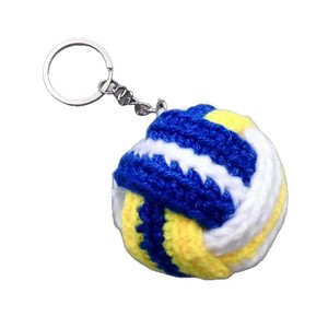 Llavero de voleibol amigurumi artesanal de ganchillo, colgante para bolso, llaveros deportivos, regalo de tejido hecho a mano, bonitos colgantes para bolsos deportivos - Product Image 6