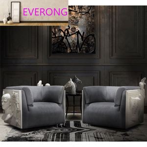 Set di Divani di Design Italiano di Alta Gamma con Struttura in Legno Massello, Poltrona Singola Moderna in Tessuto Nabuk, Arredamento di Lusso per Soggiorno - Product Image 2