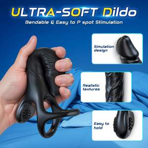 Anillo <span class=keywords><strong>Vibrador</strong></span> para Pene con Correa Masculina, Control Remoto por Aplicación, Estimulación del Punto G, Penetración <span class=keywords><strong>Doble</strong></span> Vaginal y Anal, <span class=keywords><strong>Vibrador</strong></span> para Hombres y Parejas - Product Image 5