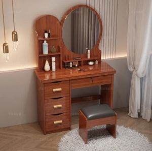 Chambre à coucher Coiffeuse de maquillage pour la maison avec miroir lumineux Petite maison de location Coiffeuse simple et <span class=keywords><strong>pratique</strong></span> - Product Image 6