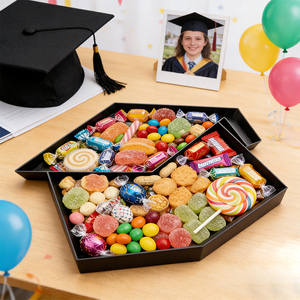 Plastic Food Student Class of Grade 2026 Graduation Cap Shaped Container Serving Tray Box - Product Image 5