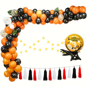 Gonfleur <span class=keywords><strong>de</strong></span> <span class=keywords><strong>ballon</strong></span> arc d'hélium 3 en 1 ensemble pour la décoration <span class=keywords><strong>de</strong></span> fête jaune et <span class=keywords><strong>noir</strong></span> feuille magique halloween ballons arc kit - Product Image 1