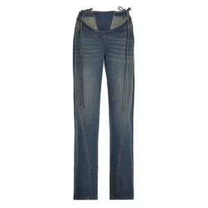 Jeans Retro de Cintura Baja para Mujer, Verano 2025, Personalizados, Rectos, 100% Algodón, Jeans Vintage de Mezclilla para Mujer - Product Image 4