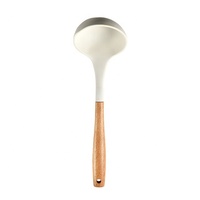 Accessoires de cuisine antiadhésifs, ustensiles de cuisine avec manches en bois, ensemble de 7 ustensiles de cuisine en silicone avec support de rangement rotatif