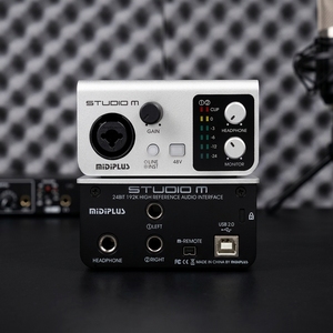 Аудиоинтерфейс Midiplus Studio <span class=keywords><strong>M1</strong></span> 2-вход/2-выход USB с шумоподавлением для подкастинга, 24-бит/192 кГц - Product Image 6