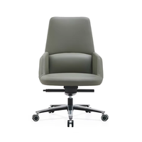 Chaise de bureau à dossier moyen Chaises de bureau ergonomiques et confortables pour patron en cuir PU réglable en hauteur