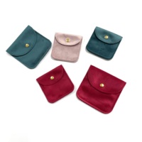 Sac à bijoux carré léger en tissu velours de marque SF haut de gamme, avec fermeture à pression, 8*8 cm, pour bagues, pendentifs, petits accessoires, fabriqué dans le Hebei