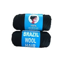 Offre Star : Fil à Tricoter Certifié SGS, Cheveux Brésiliens Noirs en Laine pour Tresses Africaines