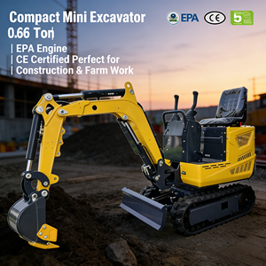 ミニクローラー掘削機 660kg 小型掘削機 マイクロ掘削機 エンジン搭載 ガーデンファーム 狭い場所用 建設機械 - Product Image 1