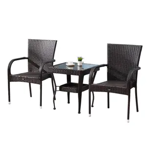 Buiten Tuin Sets Waterpoof Duurzaam Rotan Touw Rieten Patio Meubelen Sets Eetset Patio Tafel En Stoelen Voor Buiten