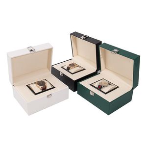 Boîte à montre de luxe personnalisée en cuir PU rigide, emballage de bijoux, insert en daim pour montre, gaufrage de logo personnalisé, prix de gros - Product Image 2
