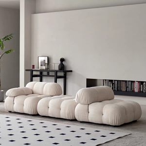 Sofá Modular de Combinación Libre, Estilo Camaleón Crema, Tela Simple, Bloque de Tofu, Muebles de Sala de Estar, Sofá Bloque - Product Image 1