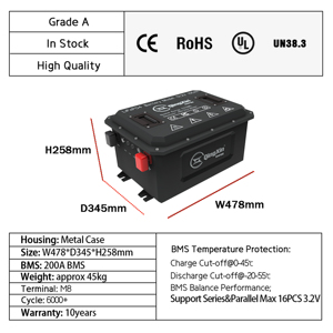 Deep Cycle Grade-A Semi-Solid State Golf Cart <b>Battery</b> 24V 36V 48V <b>72V</b> 51.2V 100AH 200AH 300Ah 6000 Cycles - Product Image 4