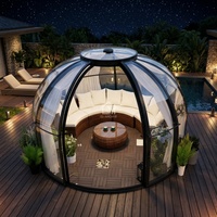 Tente dôme de luxe en polycarbonate pour l'extérieur 310 x 246 H, facilement assemblable avec structure métallique et bois traité sous pression pour hôtels et maisons