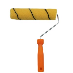 Wholesale Industrial Grade Wall <strong>Paint</strong> Brush Natural Bristles Polyester Plastic Handle Yellow Stripe Orange 9" OEM DIY 3-Year - Product Image 4