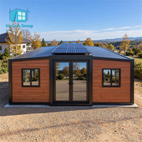 Maison conteneur de luxe extensible 20ft 40ft, villa modulaire en acier avec énergie solaire pour application d'hébergement en complexe hôtelier
