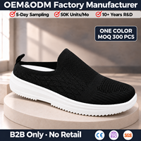 2026 Sabots Mule Femme Personnalisés Flyknit Slip On Plateforme Semelle Rembourrée Dos Ouvert Marche Décontractée